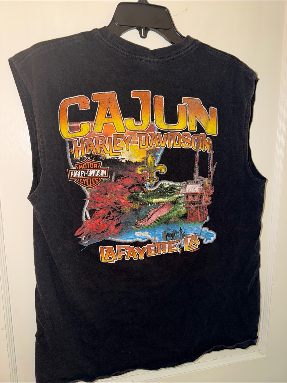 Harley-Davidson Black Muscle Tee with Red, White and Blue Graphic - Picture 3 of 3